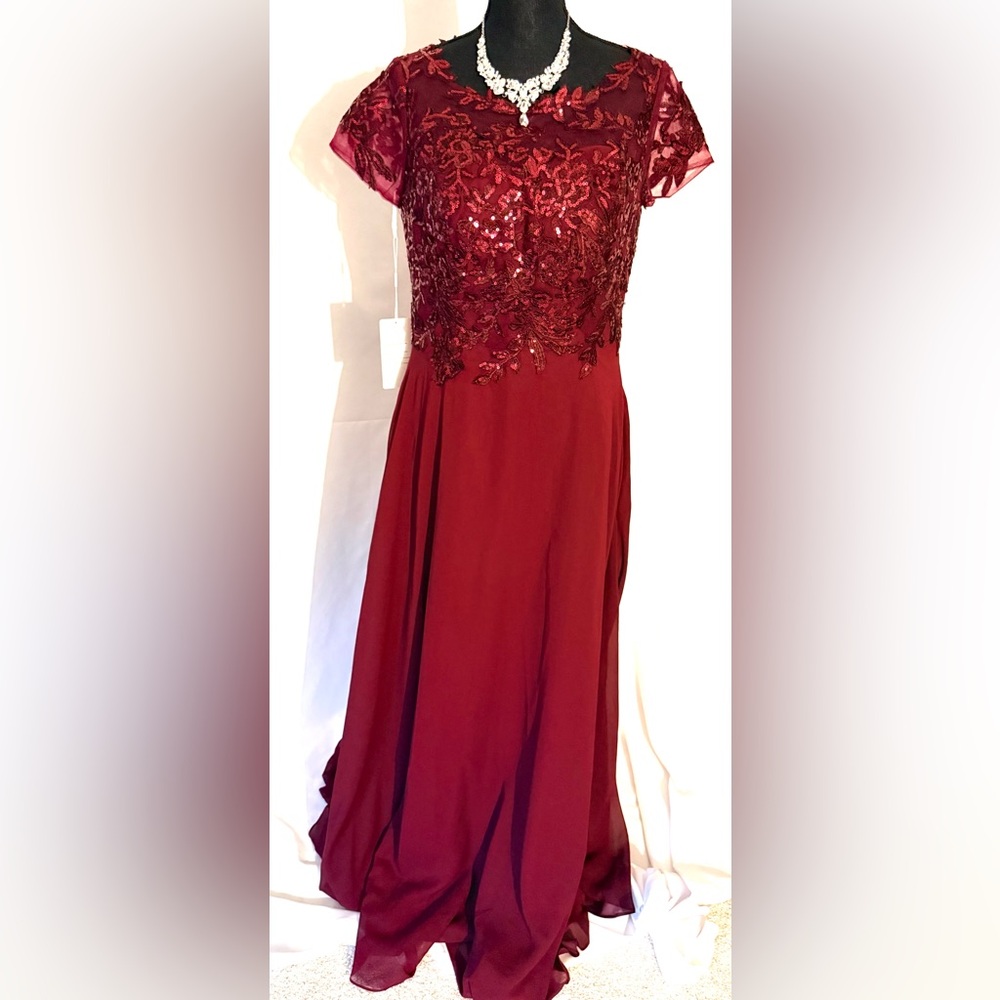 #43 Burgundy Sequin top Dress